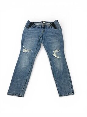 Isabel Maternity Skinny Entubado Denim Jean Stretch Pants Women Sz 12 side panel